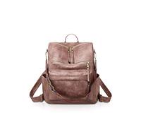 NICOLE&DORIS Leather Backpack Vintage Rucksack Purse for Women College School Bookbag Travel Daypack pink