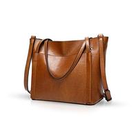 NICOLE&DORIS Leather Totes Bags for Women Hobos Shouder Bag Top Handle Handbags Large Capacity Brown