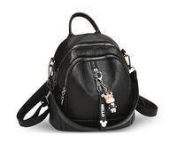 NICOLE & DORIS Mini Backpack for Women Small Handbag Backpack 2 in 1 Rucksack PU Leather Backpacks Shoulder Bag Waterproof Daypack for School Work Travel Black B