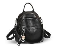NICOLE & DORIS Mini Backpack for Women Small Handbag Backpack 2 in 1 Rucksack PU Leather Backpacks Shoulder Bag Waterproof Daypack for School Work Travel Black C