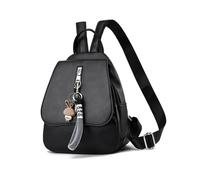 NICOLE & DORIS Mini Backpacks for Women Small Cute Backpacks Flap Anti Theft Rucksack Girls Ladies Daypack PU Leather Backpack with Pendant Black