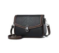 NICOLE & DORIS Mini Ladies Shoulder Bag Vintage Crossbody Bag for Women PU Leather Small Side Purse Color-Block for Daily Use Black