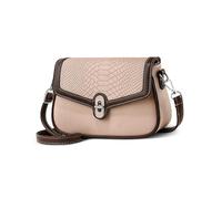 NICOLE & DORIS Mini Ladies Shoulder Bag Vintage Crossbody Bag for Women PU Leather Small Side Purse Color-Block for Daily Use Khaki
