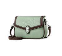 NICOLE & DORIS Mini Ladies Shoulder Bag Vintage Crossbody Bag for Women PU Leather Small Side Purse Color-Block for Daily Use Green