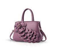 NICOLE & DORIS New Ladies Shoulder Bag Shoulder Bag Handbag Flower Pattern Purple M Elegant, purple, M, Stylish