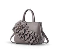 NICOLE & DORIS New Shoulder Bag Shoulder Bag Handbag Flower Pattern For Ladies, Grey, M, Handbag, grey, M, Handbag