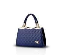 Nicole&Doris New Women/Ladies Handbag Shoulder Crossbody Bag Soft Surface PU Leather Diamond Lattice Sapphire