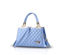 Nicole&Doris New Women/Ladies Handbag Shoulder Crossbody Bag Soft Surface PU Leather Diamond Lattice Azure