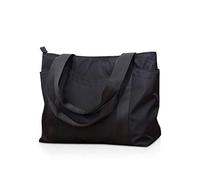 NICOLE & DORIS Nylon Tote Bag for Women Large Shopper Multifunctional Shoulder Bag Waterproof Hobo Bag 14 Inch Handbag for Work,Shopping,School Black