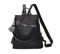 NICOLE & DORIS Oxford Cloth Backpack for Women School Bags Waterproof School Shoulder Bags Anti-Theft Daypack Ladies Rucksack with Pendant Black
