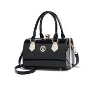 NICOLE & DORIS Patent Leather Handbags for Ladies Designer Top-Handle Bags Exquisite Evening Clutch Bag for Women for Party Wedding Dating Black