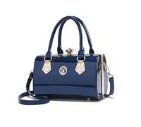 NICOLE & DORIS Patent Leather Handbags for Ladies Designer Top-Handle Bags Exquisite Evening Clutch Bag for Women for Party Wedding Dating Blue