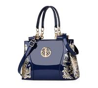 NICOLE & DORIS Patent Leather Handbags for Ladies Hobo Bag Stylish Tote Bag Women Shoulder Bags Exquisite Crossbody Bag Shopper Wedding Evening Bags Navy blue