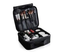 NICOLE&DORIS Portable Makeup Bag for Women Make Up Organiser Case Professhional Cosmetic Bag makeup case Make-Up Pouches Waterproof Adjustable Dividers Black