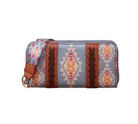 NICOLE & DORIS Purses for Women Large Capacity Wallet with Roomy Compartment Vintage Long Clutch Bag with Wrist Strap Sky Blue