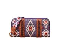 NICOLE & DORIS Purses for Women Large Capacity Wallet with Roomy Compartment Vintage Long Clutch Bag with Wrist Strap Purple