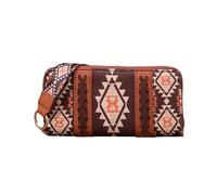 NICOLE & DORIS Purses for Women Large Capacity Wallet with Roomy Compartment Vintage Long Clutch Bag with Wrist Strap Dark Brown