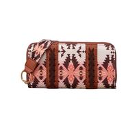 NICOLE & DORIS Purses for Women Large Capacity Wallet with Roomy Compartment Vintage Long Clutch Bag with Wrist Strap Tea Brown