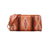 NICOLE & DORIS Purses for Women Large Capacity Wallet with Roomy Compartment Vintage Long Clutch Bag with Wrist Strap Orange