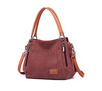 NICOLE & DORIS Shoulder Bag for Women Large Canvas Tote Bag Fashion Hobo Bags Simple Handbags for Ladies in Work,Shool,Daily Purple coffee