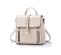 NICOLE & DORIS Small Backpacks for Women Mini Rucksack Cute Backpacks Handbag PU Leather Girls Ladies Daypack Multifunctional Shoulder Bag Flap Crossbody Bag Apricot