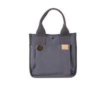 NICOLE & DORIS Small Canvas Handbag,Multi-Pocket Top Handle Tote Bag for Women with Compartments,School Handbag for Shopping Work Travel Dark grey