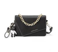 NICOLE & DORIS Small Crossbody Bags for Women,Evening Clutch,Elegant Shoulder Bag with Gold Chain Strap,Small Square PU Leather Phone Bag,for Party, Wedding, Banquet, Gift Black