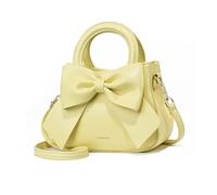NICOLE & DORIS Small Handbags for Women Cute Crossbody Bag Mini Shoulder Bags PU Leather Top Handle Bags Bowknot Handbag Clutch Bag Girls Messenger Bags Yellow