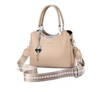 NICOLE & DORIS Small Handbags for Women Shoulder Bag Multi Pocket Top Handle Bags PU Leather Crossbody Bag Satchel Bag Handbag with Wide Strap Khaki