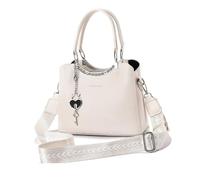 NICOLE & DORIS Small Handbags for Women Shoulder Bag Multi Pocket Top Handle Bags PU Leather Crossbody Bag Satchel Bag Handbag with Wide Strap Beige