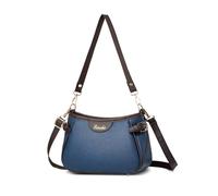 NICOLE & DORIS Small Handbags Women Crossbody Fashion Top Handle Bag Print Shoulder Bag Purses PU Leather Underarm Bag with 2 Straps Blue