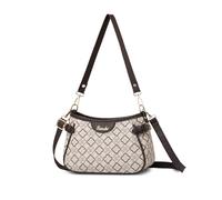 NICOLE & DORIS Small Handbags Women Crossbody Fashion Top Handle Bag Print Shoulder Bag Purses PU Leather Underarm Bag with 2 Straps Khaki