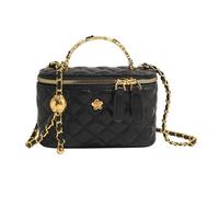 NICOLE & DORIS Small Top Handle Handbags for Women Chain Crossbody Bag Ladies Bucket Bag Shoulder Bag PU Leather Satchel Bag Elegant Clutch Bag Evening Bag Black