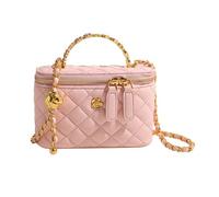 NICOLE & DORIS Small Top Handle Handbags for Women Chain Crossbody Bag Ladies Bucket Bag Shoulder Bag PU Leather Satchel Bag Elegant Clutch Bag Evening Bag Pink