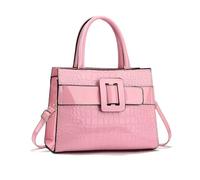 NICOLE & DORIS Stylish Handbags for Women Elegant Top Handle Bag Patent Leather Ladies Work Bag Shoulder Bags Crossbody Bag Multi Pocket Handbag with Clasp Pink