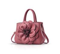 NICOLE & DORIS Stylish Handbags for Women Flower Top Handle Handbags Designer Shoulder Bag PU Leather Crossbody Bag Pretty Bag Pink