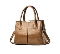 NICOLE & DORIS Top Handle Bags for Women Handbag Fashion Shoulder Bag PU Leather Patent Bag Exquisite Tote Bag for Casual Work Shopping Gold