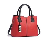NICOLE & DORIS Top Handle Handbag for Women Elegant Shoulder Bags PU Leather Ladies Tote Bag Crossbody Bags Daily Handbags for Work Outdoors Red