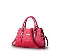NICOLE&DORIS Top-Handle Handbag Women Crossbody Shoulder Bag Messenger Purse Satche PU Leather Red Wine