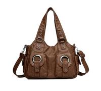 NICOLE & DORIS Tote Handbags for Women Large Shoulder Bags Soft PU Leather Hobo Bag Shopper Bags Multi Pocket Crossbody Bag Vintage Handbag for Travel Work Brown
