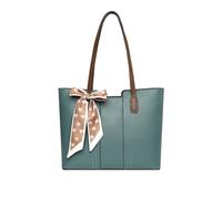 NICOLE & DORIS Totes Ladies Bag Large Capacity Top Handle Handbags PU Leather Shoulder Bags for Women with Zipper for Work Business Casual Blue-grey
