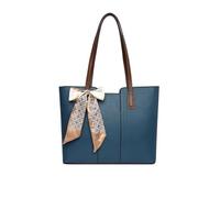 NICOLE & DORIS Totes Ladies Bag Large Capacity Top Handle Handbags PU Leather Shoulder Bags for Women with Zipper for Work Business Casual Blue
