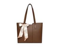 NICOLE & DORIS Totes Ladies Bag Large Capacity Top Handle Handbags PU Leather Shoulder Bags for Women with Zipper for Work Business Casual Dark brown