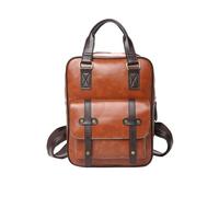 NICOLE & DORIS Vintage PU Leather backpack Large Capacity Ladies Fashion Rucksack Work Daypack Women Waterproof for Office Work Travel Tawny