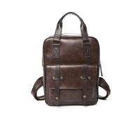 NICOLE & DORIS Vintage PU Leather backpack Large Capacity Ladies Fashion Rucksack Work Daypack Women Waterproof for Office Work Travel Coffee brown