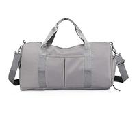NICOLE & DORIS Waterproof Duffel Bag for Women - Travel, Weekend, Sport, Carry On, Gym Bag with Shoe Compartment - Grey