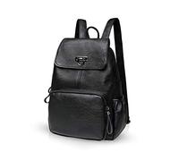 NICOLE & DORIS Woman Faux Leather Backpack Casual Daypack Ladies Leather Rucksack Black
