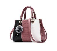 NICOLE & DORIS Woman Hand Bag Fashion Top Handle Bag Multicolour Shoulder Bags PU Leather Crossbody Bag Handbags with Pompom