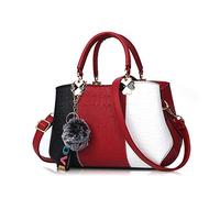 NICOLE & DORIS Woman Hand Bag Fashion Top Handle Bag Multicolour Shoulder Bags PU Leather Crossbody Bag Handbags with Pompom