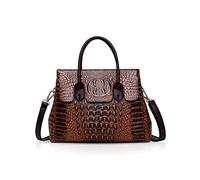 NICOLE & DORIS Woman Handbags bags for women Crocodile top handle bags luxurious leather fashion handbags PU leather Brown